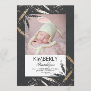 Faire-part de naissance photo Gold Fall pour nouve