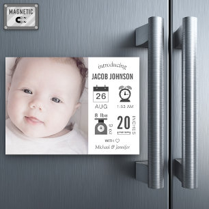 Faire-part de naissance photo infographique modern
