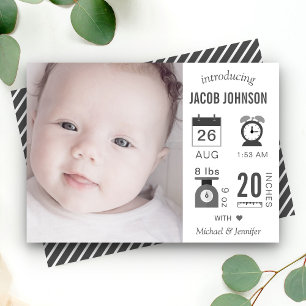 Faire-part de naissance photo Infographique modern