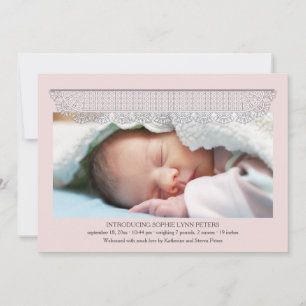 Faire-part de naissance photo Lace Edging