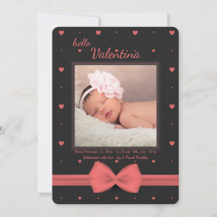 Faire-part de naissance photo Little Valentine