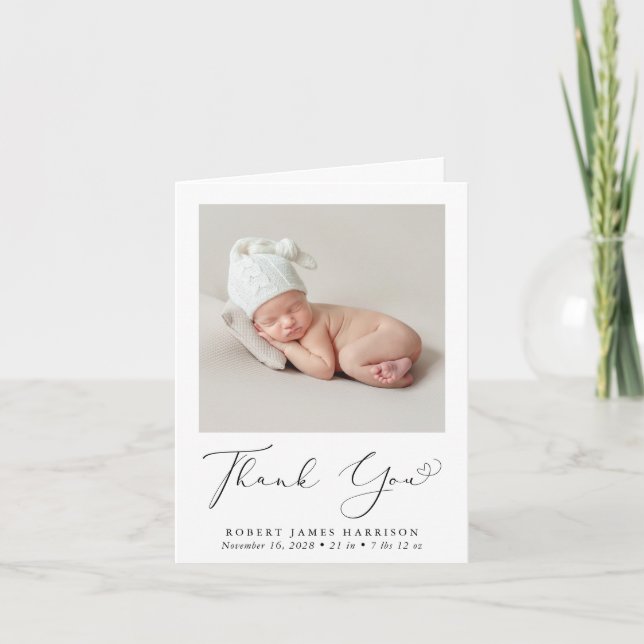 Faire-part de naissance photo Merci (Devant)
