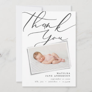 faire-part de naissance photo Merci moderne