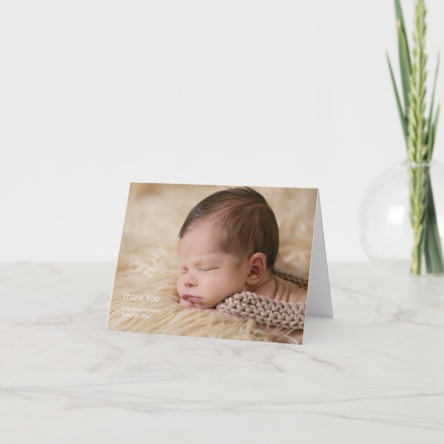 Faire-part de naissance photo Merci simple (Devant)