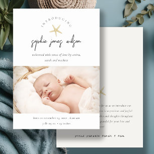 Faire-part de naissance photo minimal de script St
