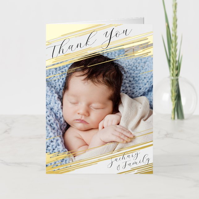 Faire-part de naissance photo moderne élégant (Recto)