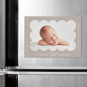 Faire-part de naissance photo moderne Taupe Scallo