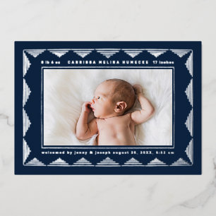 Faire-part de naissance photo motif triangle en li