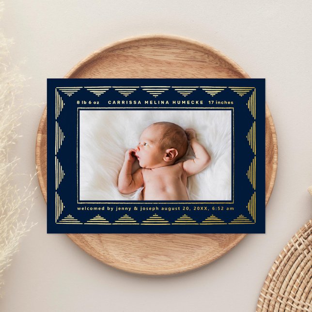 Faire-part de naissance photo motif triangle en li (Créateur téléchargé)