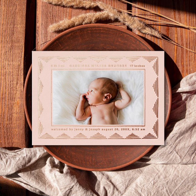 Faire-part de naissance photo motif triangle en li (Créateur téléchargé)