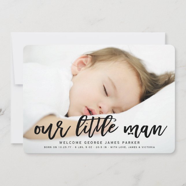 Faire-part de naissance photo Notre Petit Homme Ba (Devant)