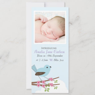 Faire-part de naissance photo personnalisé d'oisea
