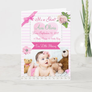 Faire-part de naissance photo personnalisée Rustic