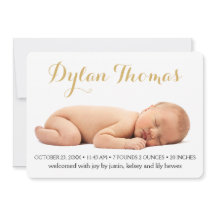 Faire-part de naissance photo personnalisée simple