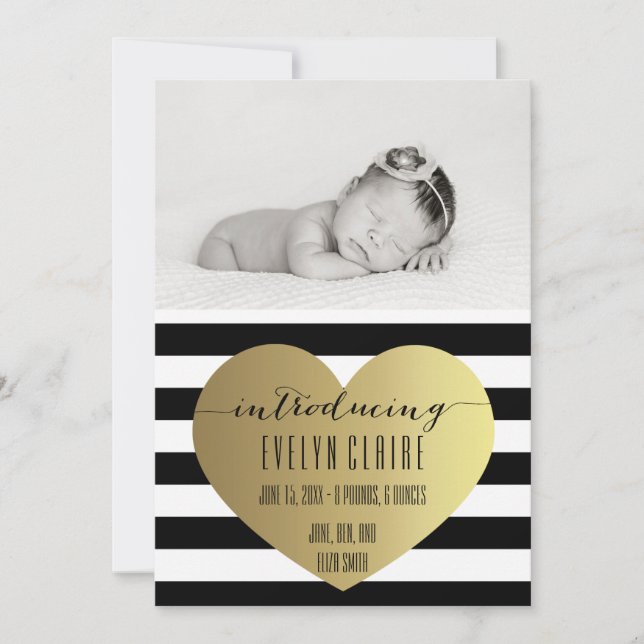 Faire-part de naissance photo - Petite fille (Devant)