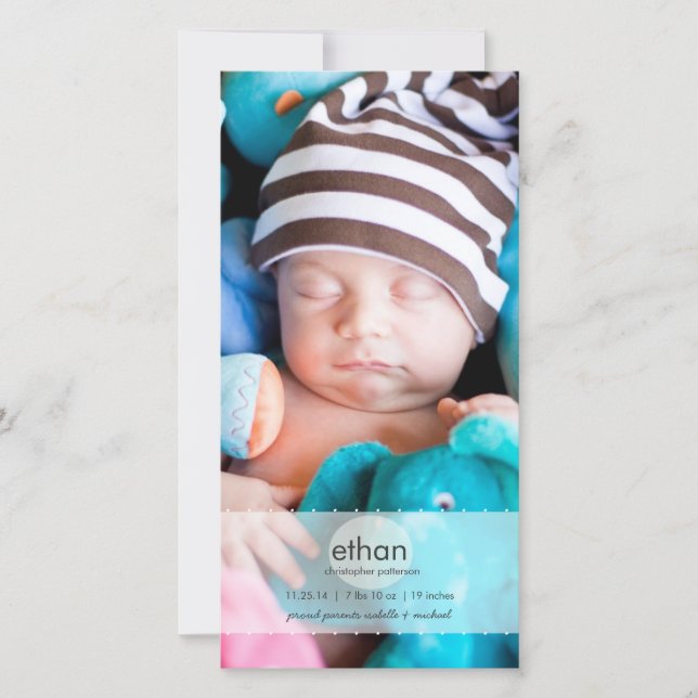 Faire-part de naissance photo pour bébé tout simpl (Devant)