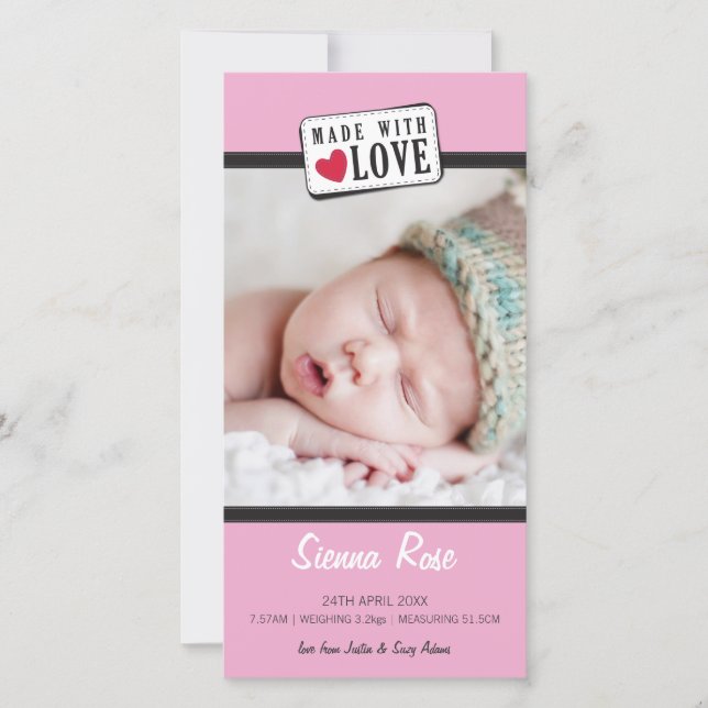 FAIRE-PART DE NAISSANCE PHOTO :: réalisé avec amou (Devant)