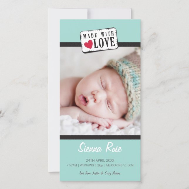 FAIRE-PART DE NAISSANCE PHOTO :: réalisé avec amou (Devant)