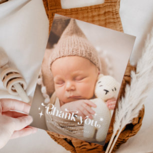 Faire-part de naissance photo Retro Merci superpos