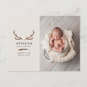 Faire-part de naissance photo rustique