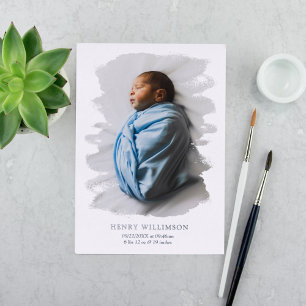 Faire-part de naissance photo simple de pointe