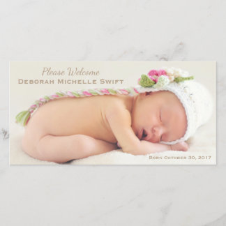 Faire-part de naissance photo simple d'élégance
