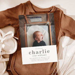 Faire-part de naissance photo simple   Naissance d