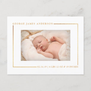 Faire-part de naissance photo Simply Chic Gold Foi