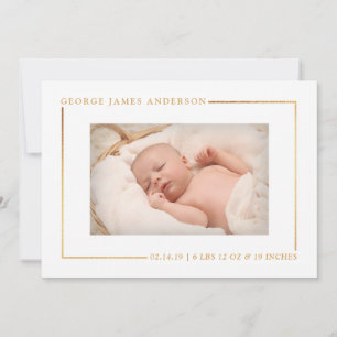 Faire-part de naissance photo Simply Chic Gold Foi