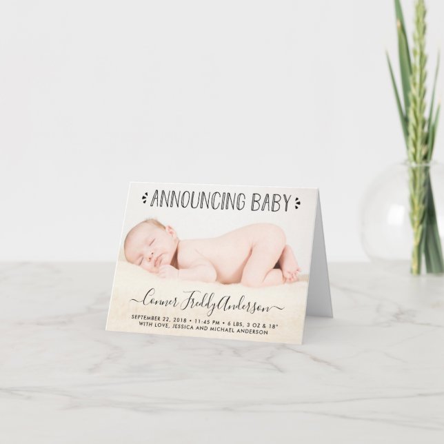 Faire-part de naissance photo Simply Chic Typograp (Devant)