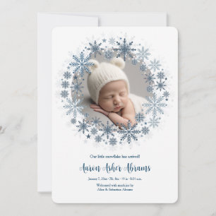 Faire-part de naissance photo Snowflake