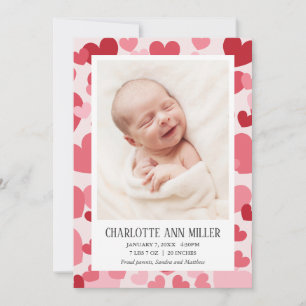 Faire-part de naissance photo Sweet Hearts   Saint