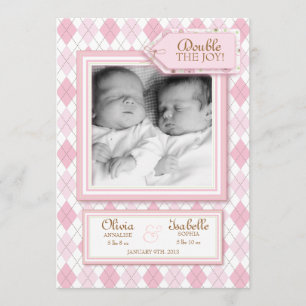 Faire-part de naissance photo Sweet Twin Girl Jacq