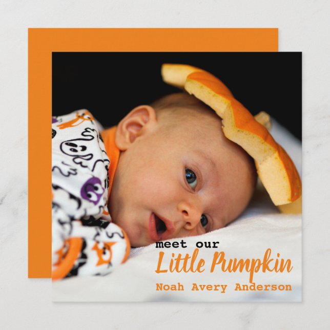 Faire-part de naissance photo Thanksgiving (Devant / Derrière)