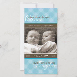 Faire-part de naissance PHOTO TWINS :: harmonie 5P
