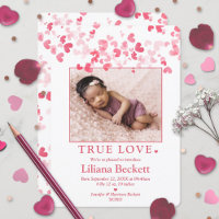 faire-part de naissance photo Valentine "True Love