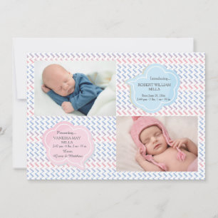 Faire-part de naissance photo Zig Zag