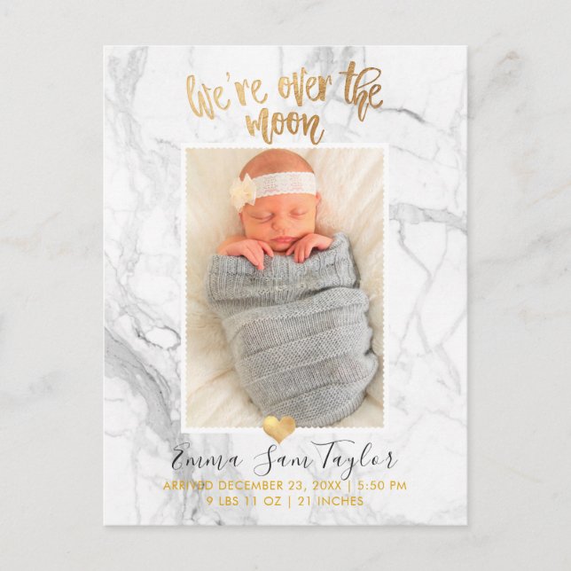 Faire-part de naissance PixDezines/La Lune est dép (Devant)