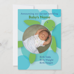 Faire-part de naissance plat heureux de Honu