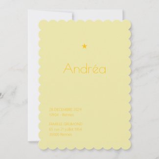 Faire-Part de naissance Poudré - Andréa