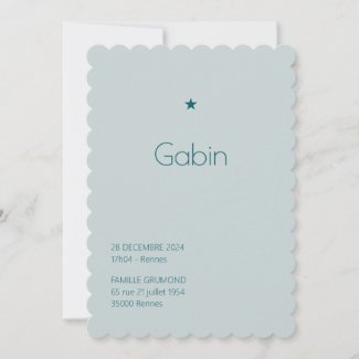 Faire-Part de naissance Poudré - Gabin