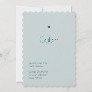 Faire-Part de naissance Poudré - Gabin