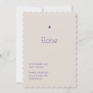 Faire-Part de naissance Poudré - Héloise