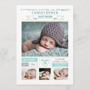 Faire-part de naissance précieux de photo