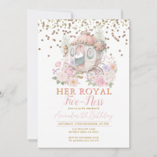 Faire-part de naissance Princesse Rose Carrosse Fl