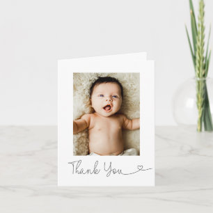 Faire-part de naissance remerciement cœur photo bé