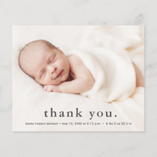 Faire-part de naissance Remerciement photo bébé Bu