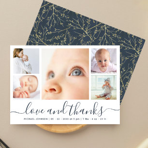 Faire-part de Naissance Remerciements 5 Photos Bab