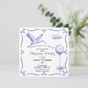 Faire-part de naissance rétro fantaisiste pour Bab