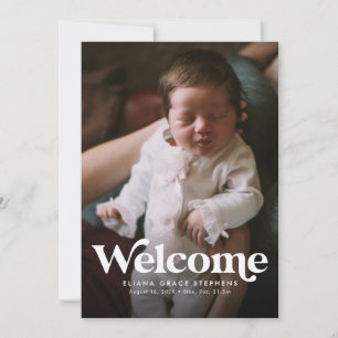 Faire-part de naissance rose avec un message de bi